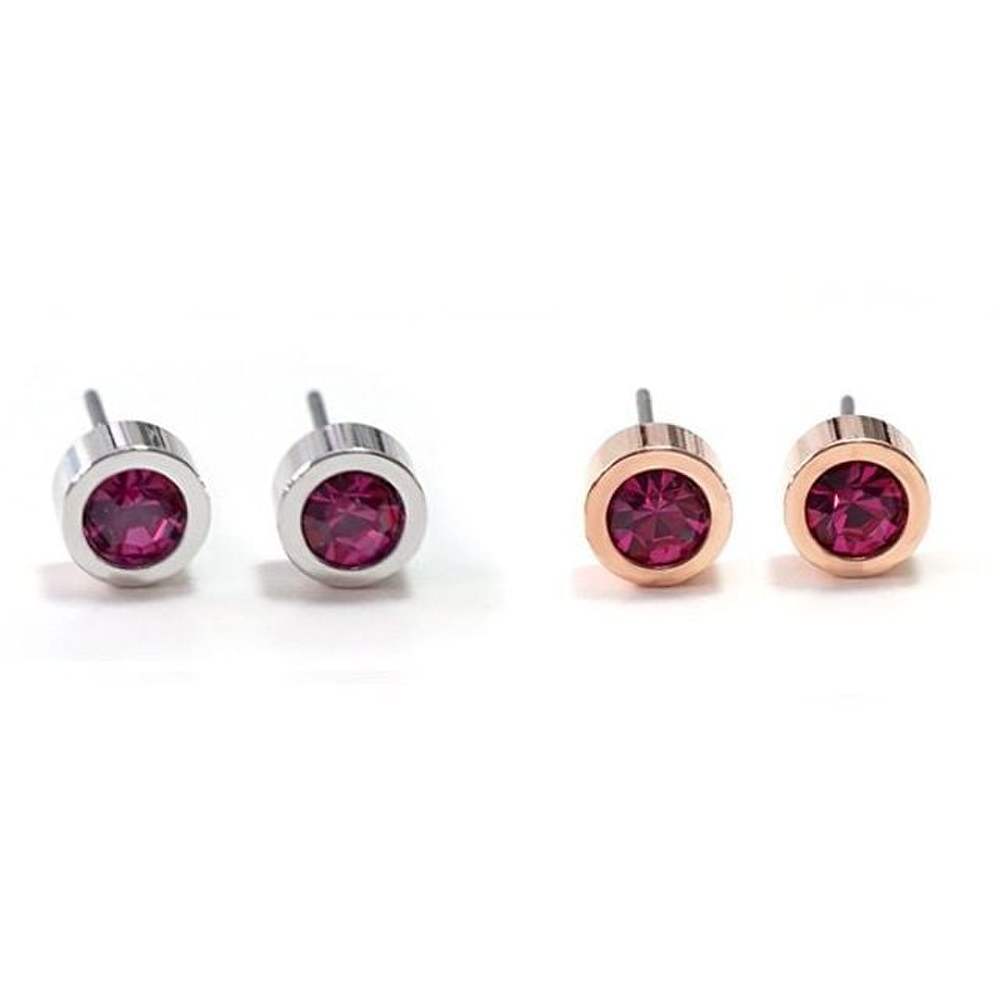E400 Fuchsia Austrian Genuine Crystal Earrings