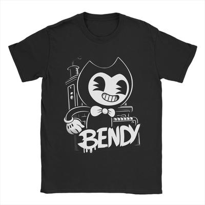 Bendy Tshirts For Unisex Women Cotton Tops Novelty Cartoon Crewneck Short Sleeve
