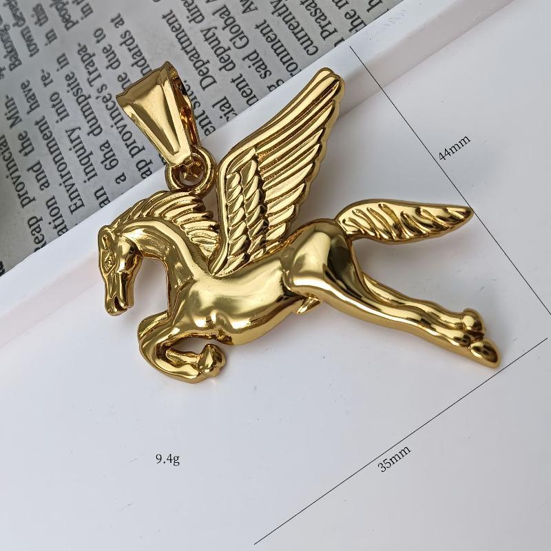 Pegasus Pendant Necklace for Men Angel Wings Horse Design Stainless Steel Hypoallergenic Chain Ideal Valentine's Day Gift for Partner