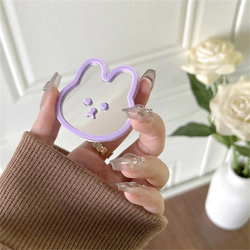 

INS Cute Rabbit Mirror Phone Griptok Grip Tok Holder Ring Gift For iPhone Accessories Korean Lovely Foldable Phone Stand Holder