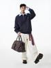 Unisex Heavyweight Faux Two-Piece Half-Zip Polo Sweatshirt, Autumn College Style, Lapel, Pullover, Loose Casual Top, Trendy.