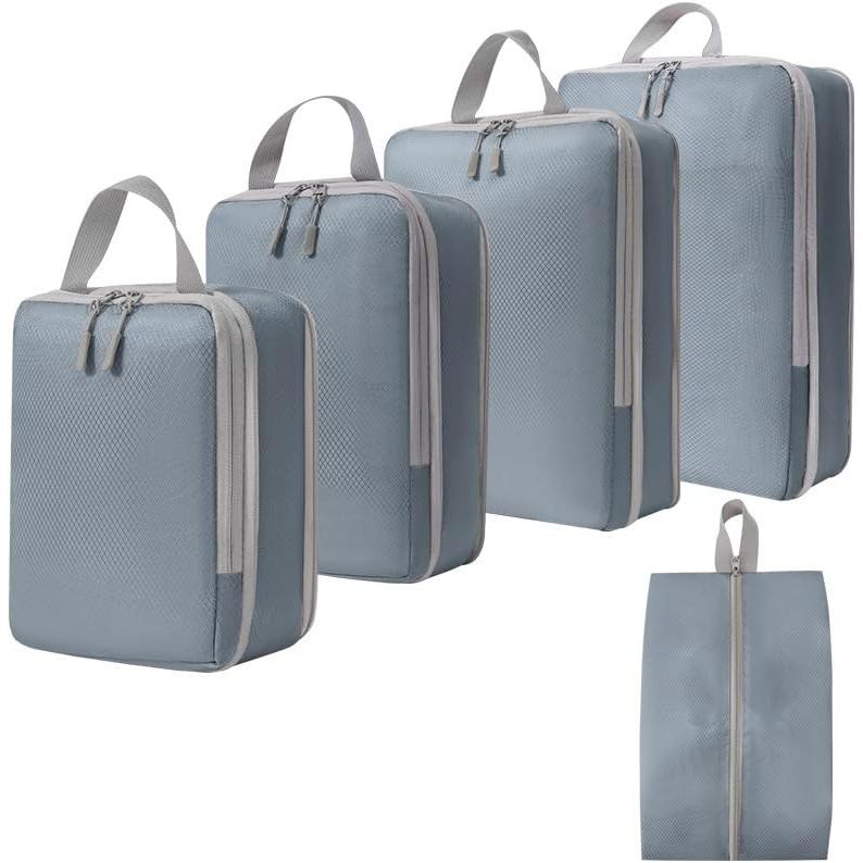 4 Piece Compression Pouch for Clothes + 5 Piece Shoe Bag Set Travel Pouch Travel Storage Compression Bag Storage Pouch Travel Compression Bag for