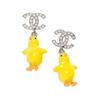 26S Frühling Sommer Kollektion Persönlichkeit Küken Design Harz Diamant Ohrringe Damenohrringe Silber Gelb Orange ABH521-B24156-U9487