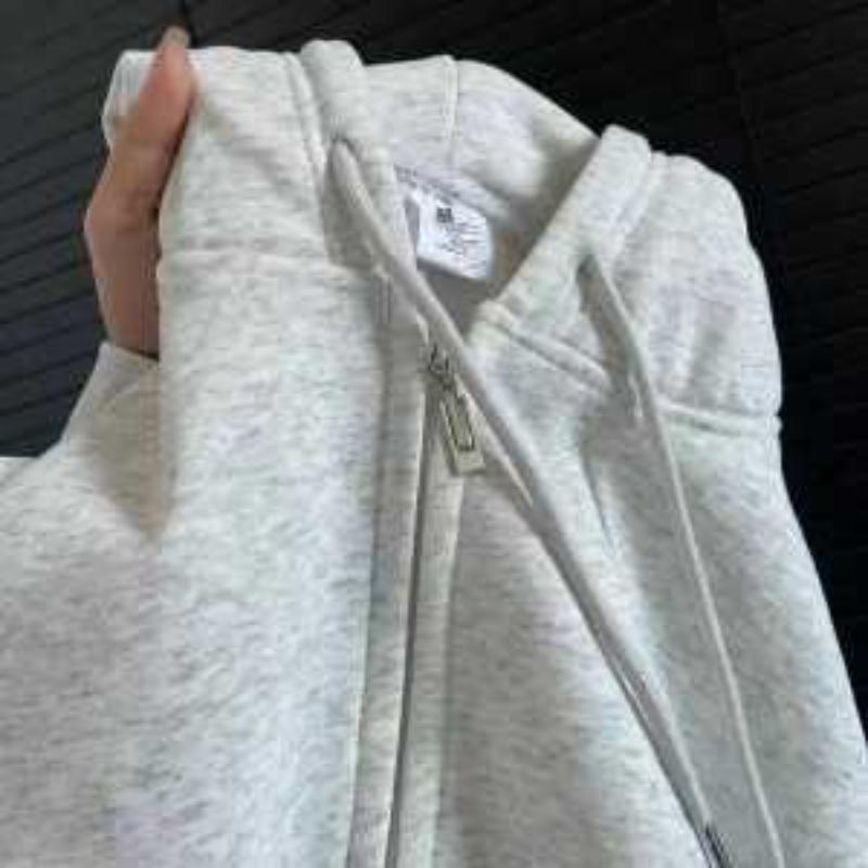 Damen Mantel und Sweatshirt 2025 Neuer Herbst Koreanischer Fauler Stil Locker Mit Kapuze Reißverschluss Strickjacke Oberteil