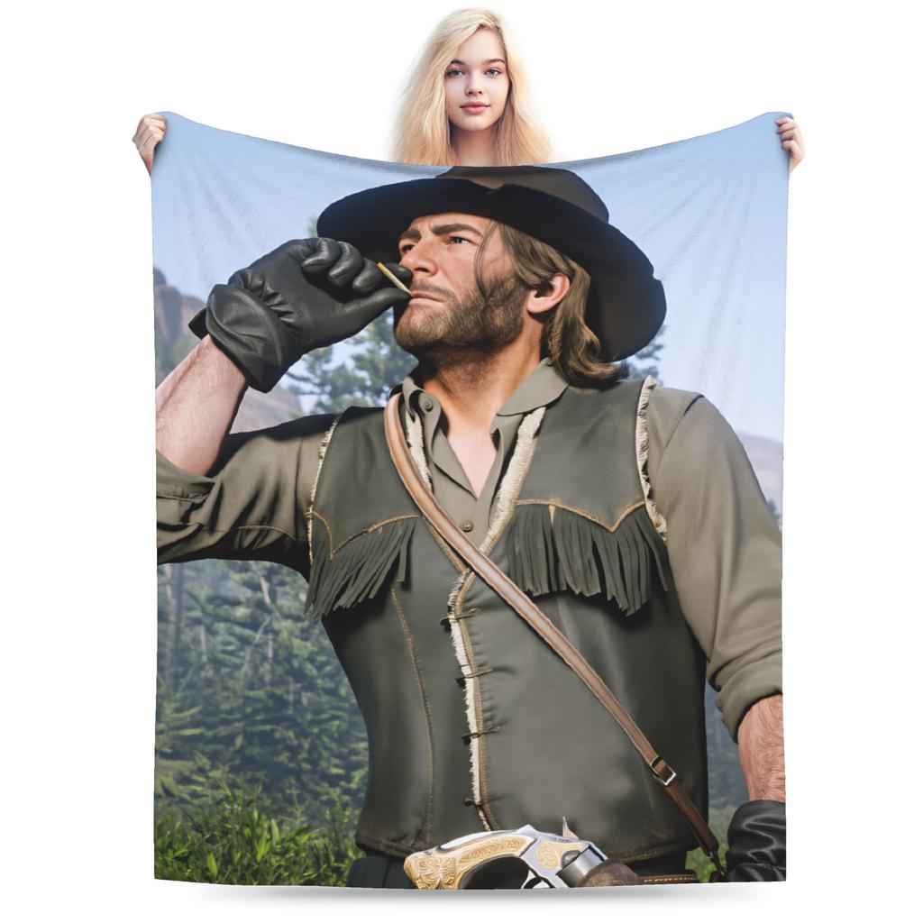 Super Soft Blankets Girls Boys Picnic Arthur Morgan RDR Throw Blanket Flannel Bedspread For Sofa Bed Cover