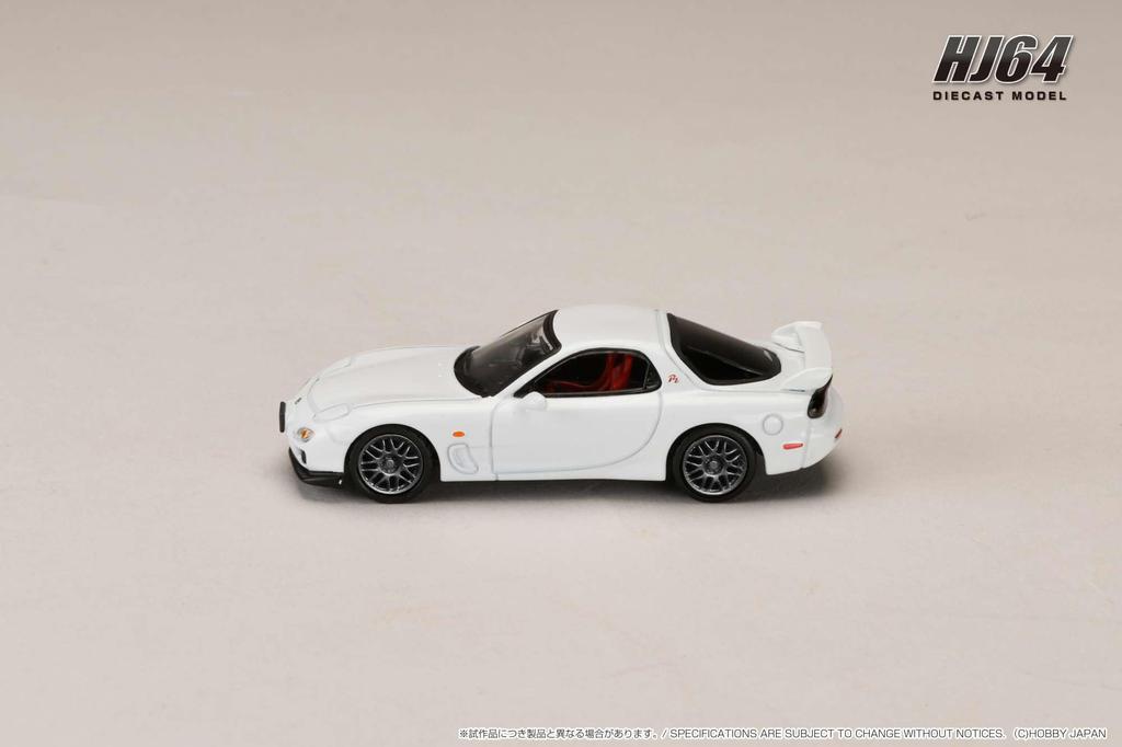 Mazda TYPE RZ with Engine Display Pure White 1/64 RX-7 (FD3S) Model,