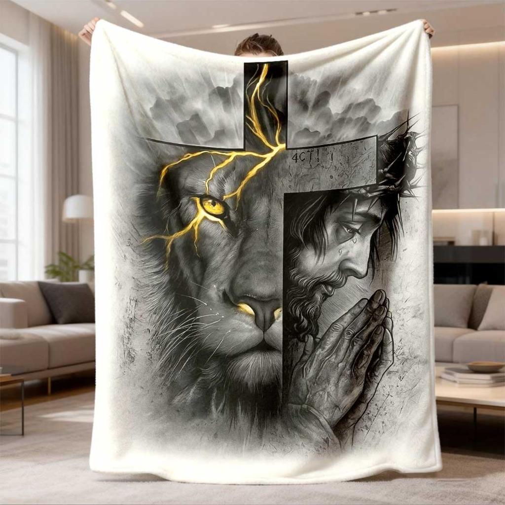 2026 Latest Flannel Blanket Plush Tiger and for Man Theme Blanket, Hypoallergenic Fabric, Digital Print, AllSeason Use, Versatile Style, Birthday New