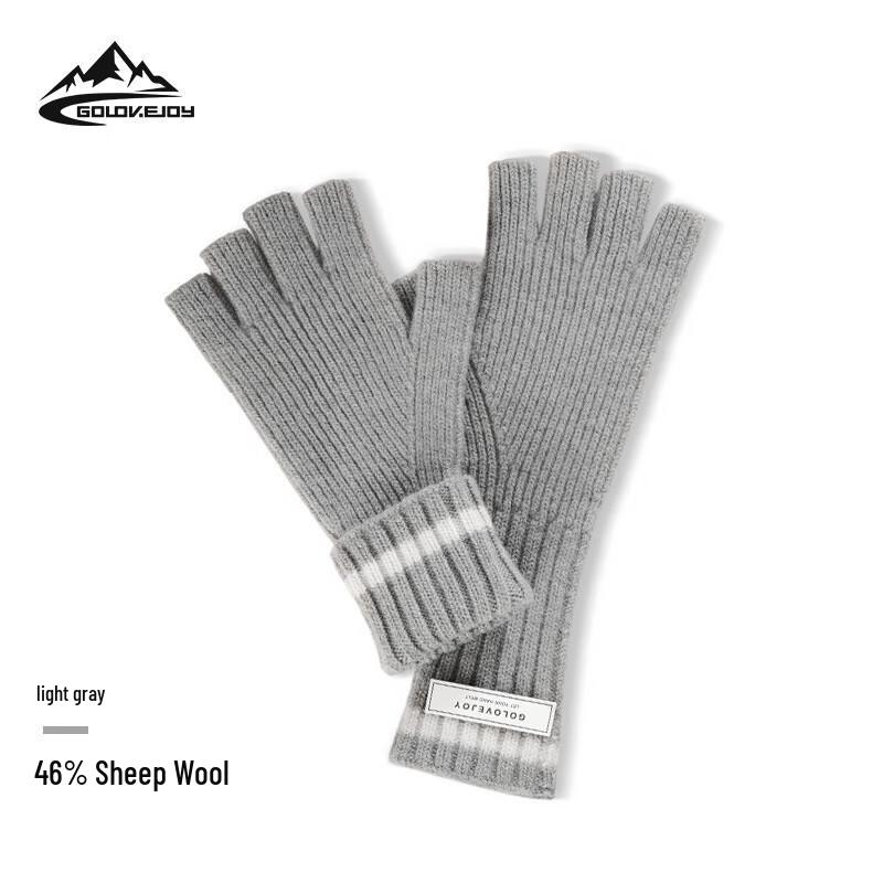 Women's Half-Finger Knitted Wool Gloves