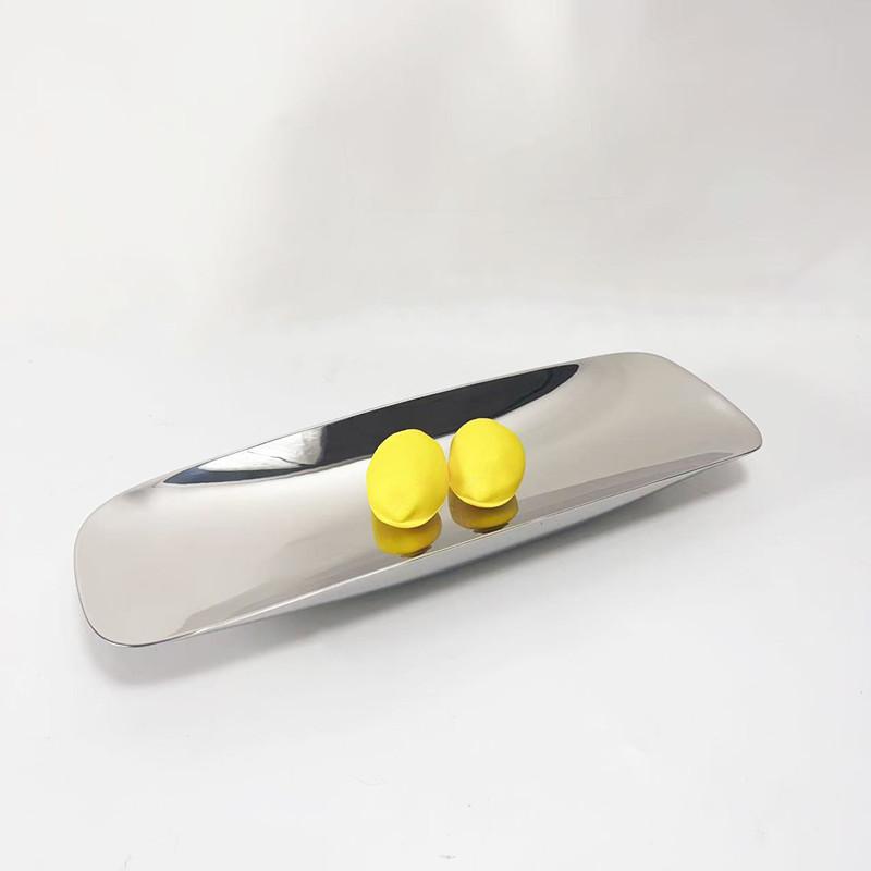 Deluxe Stainless Steel Fruit Plate, Creative Rectangular Large Bowl, Simple Tableware, Kitchen, Home Decoration, Restaurant