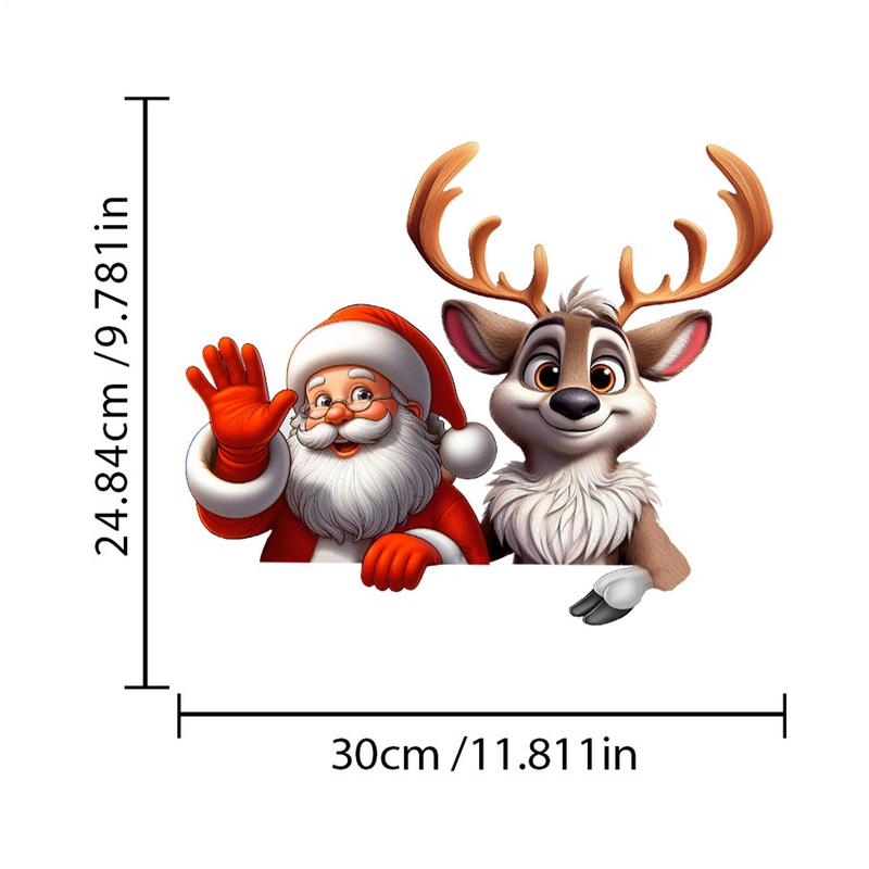 Auto Fensteraufkleber Weihnachtsfensteraufkleber Weihnachtsdekorationen Weihnachtsmann Elch Auto Heckscheibenaufkleber Dekoratives Fahrzeug