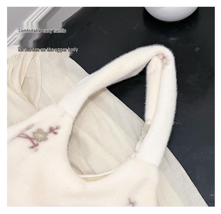 Korean Style Winter 2025 Plush Handbag - Versatile Single Shoulder, Large Capacity, Chinese Design