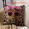 Leopard Pillow Cover with 2D Flat Printing: Stylish and Fun! Sofa cushion cover, home room dormitory decoration, 2D printing