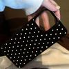 Korean INS White Polka-Dot Phone Case For iPhone 17 16 Pro 15 14 Plus 13 12 11 Pro Max X XS 7 8 Plus Black Shockproof Soft Cover