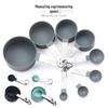 8-Piece Set: Stainless Steel Handle Plastic Measuring Cups & Spoons with Scale for Baking, Seasoning, and Coffee.