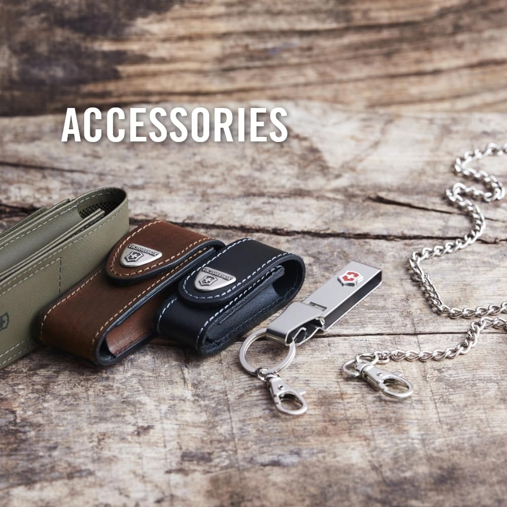 VICTORINOX Belt Hanger with Long Chain Key Ring Metal Belt Clip Simple Lightweight Waterproof Gift Silver 54cm Multi-Clip [] 4.1860