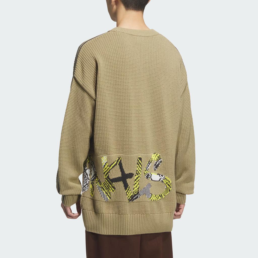 Adidas Originals FW25 Plaid Sweatshirt Loose Fit Sports Pullover Long Sleeve Knit Top Men Tops KC0111