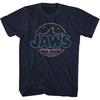 Jaws 70's Thriller Movie Neon Light Circle Amity Island Men's T Shirt