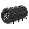 AD 4PCS Black Car Spare Tire Cover Case Polyester Wheel Tire Storage Bags Vehicle Tyre Accessories Dust-proof Protector Stylin