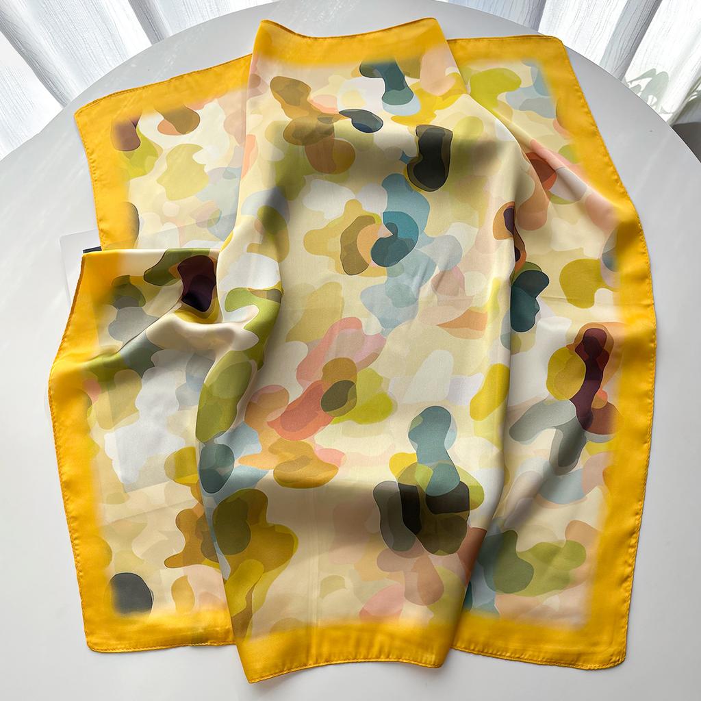 Luxury Color Square Scarf For Women Imitation Silk Scarves Bandanas Fashion Hijab Neckerchief For Beach Elegant Shawl Wraps