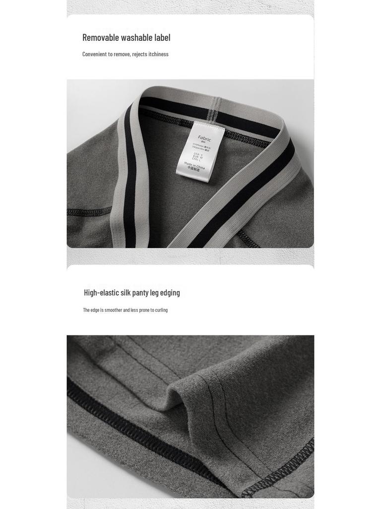 Men's Warm Long Boxer Briefs, Plus Size, Medium Waist, Wear-resistant