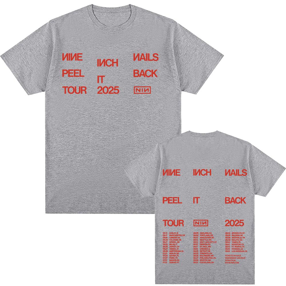 Nine Inch Nails Peel It Back Tour 2025 Tshirts Men Women New T-shirts Summer High Street Tees High Quality Cotton Soft Clothing