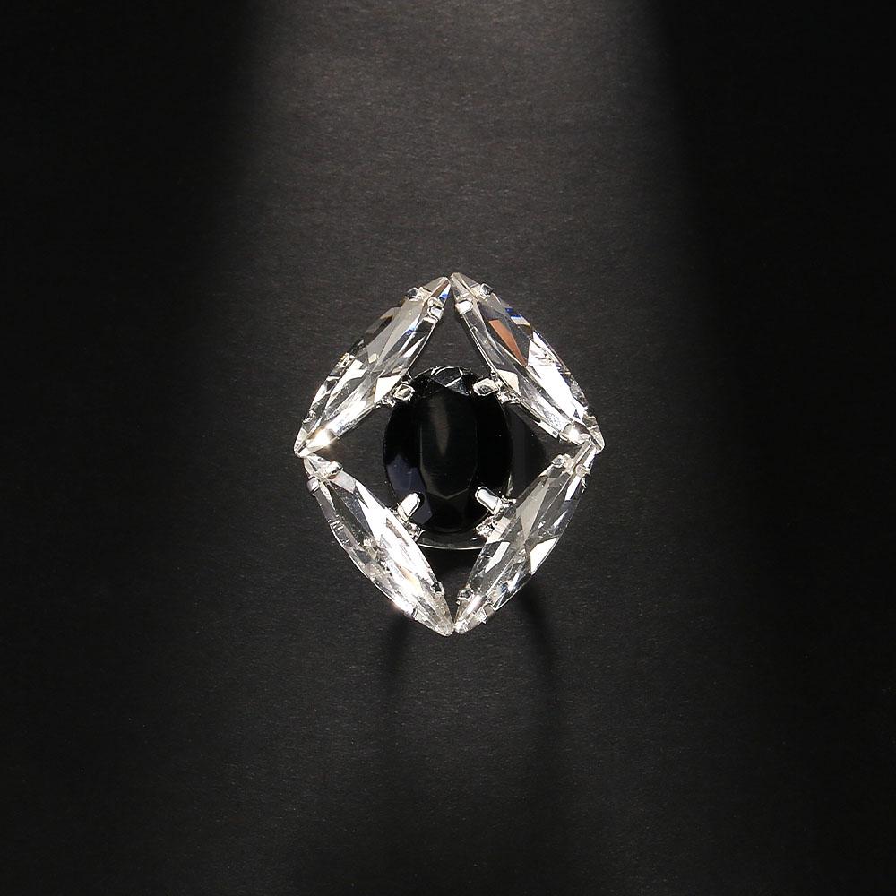 

Stonefans Черные кольца-заявление со стразами, кольца на палец для женщин, модные блестящие хрустальные открытые кольца, аксессуары, оптовая продажа серебряный