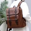 1 Pcs Korean Style PU Leather Backpack Casual School Bag For Men Women Laptop Travel Backpack Student Bookbag Fashion Daypack