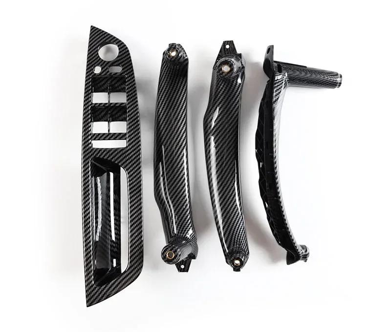 LHD RHD Upgraded Interior Carbon Fiber Door Handle Cover Trim Replacement For BMW X5 X6 E70 E71 E72 2007-2014