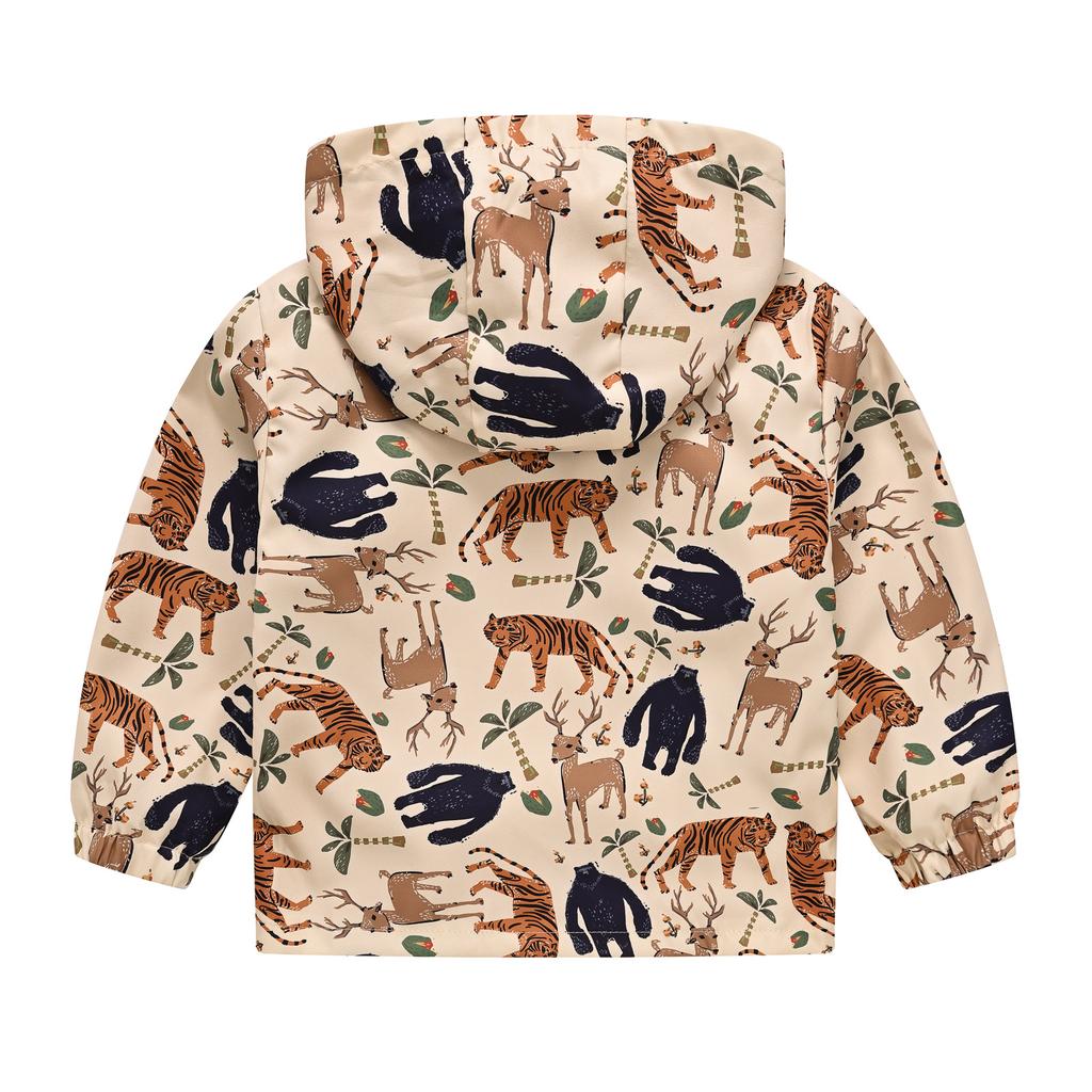 Middle and Large Children Boys and Girls Multi-color Printing Hooded Jacket Light Models of Fashion Jacket Children's Clothing