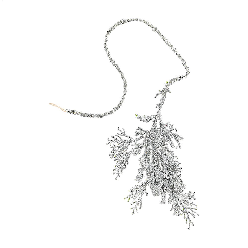 

Pine Picks 29.52IN Garland Glitter Artificial Christmas Tree Branches For Home Outdoor Holiday Fall Mantle Fireplace Winter срібний