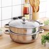 Stainless Steel Single/Double-Layer Steamer Basket Strainer Pot Steaming Grid Thickened Generic Food Steam Rack Home Cooking