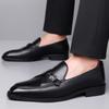 Luxury Trend Designer New Black Brown Patent Leather Casual Shoes For Men Monk Strap Loafers Formal Wedding Dress Homecoming