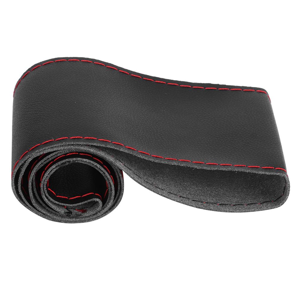 Microfiber Leather Steering Wheel Cover Universal DIY Sewing Car Interior Accessory 38cm 15in