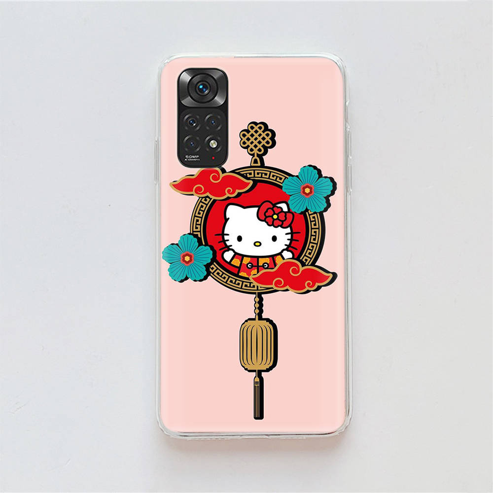 KT62 Cute Hello Kitty Case for Samsung A04 A14 A23 A34 A54 M23 M33 M52 M53 Realme 10 9 C30S C35 C55 VIVO Y02S Y21 Y33S Y51 X80 Pro Clear Cover