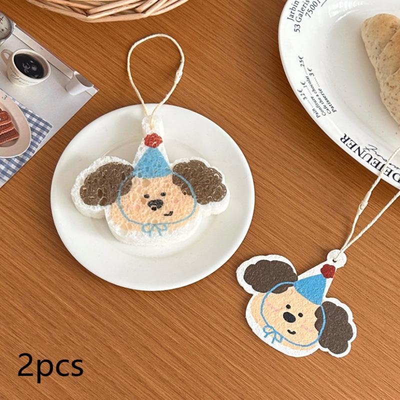 Dishwashing Sponge Scouring Pad Wood Pulp Cotton Tool Wipe Cloth Washing Compressed Wood Pulp Cleaning Cloth Sponge Kitchen