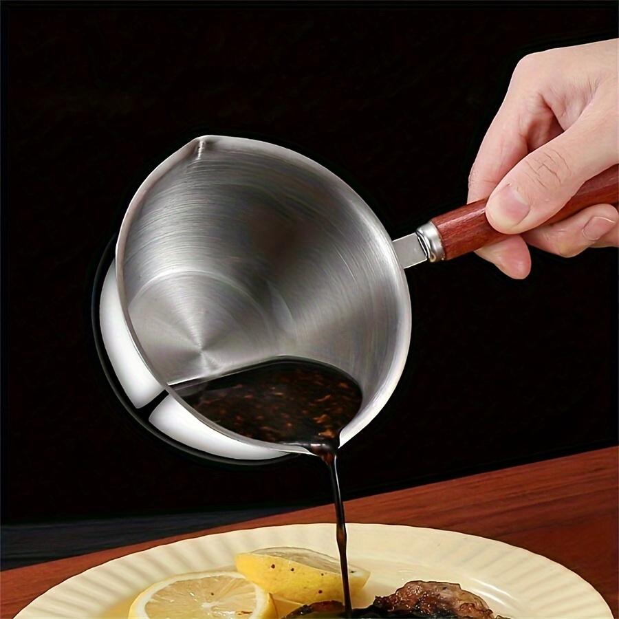 Stainless Steel Multi-Use Mini Pan For Oil, Milk, And Chocolate - Perfect For Heating, Melting, And Pouring - Ideal For Kitchen & Outdoor Camping