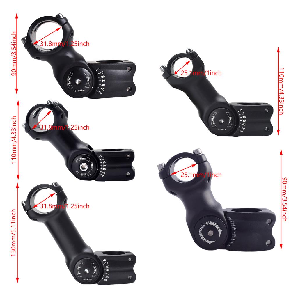 Adjustable Bike Handlebar Stem Aluminium Alloy Bike Stem Handlebar Risers Extension Adapter for Road Mountain Bike
