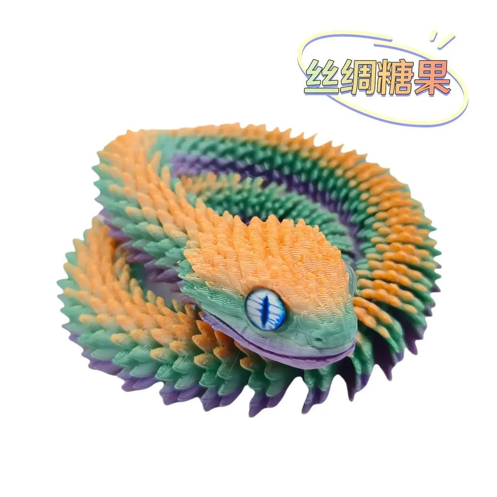 3D Printed Snake Movable Joint Simulation Snake Figurine Creative Home Office Desktop Ornament New Year Gifts Crafts Gifts
