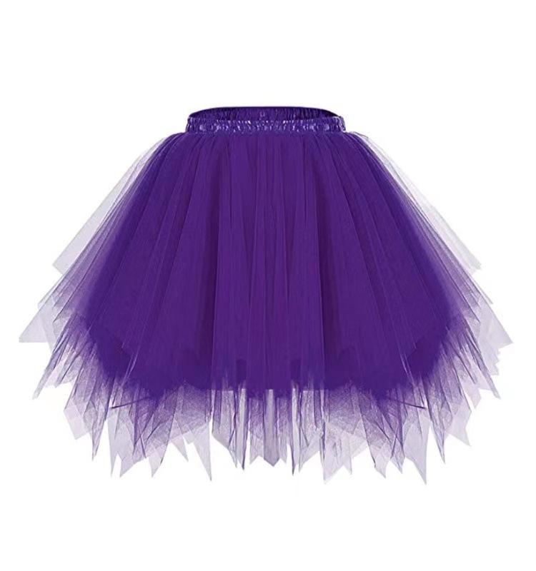 Falda de Tul para Fiesta de Halloween Tutú de Tul Vestidos de Princesa Vestidos de Boda Faldas de Malla Faldas para Actuación de Danza Tutú de Tul con Capas Esponjosas