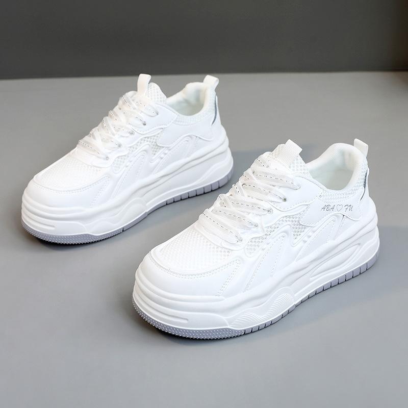 

[Customized] ZY1051 new little white shoes 2025 spring and summer mesh explosion, increase in height, thick soles, popular among students 40