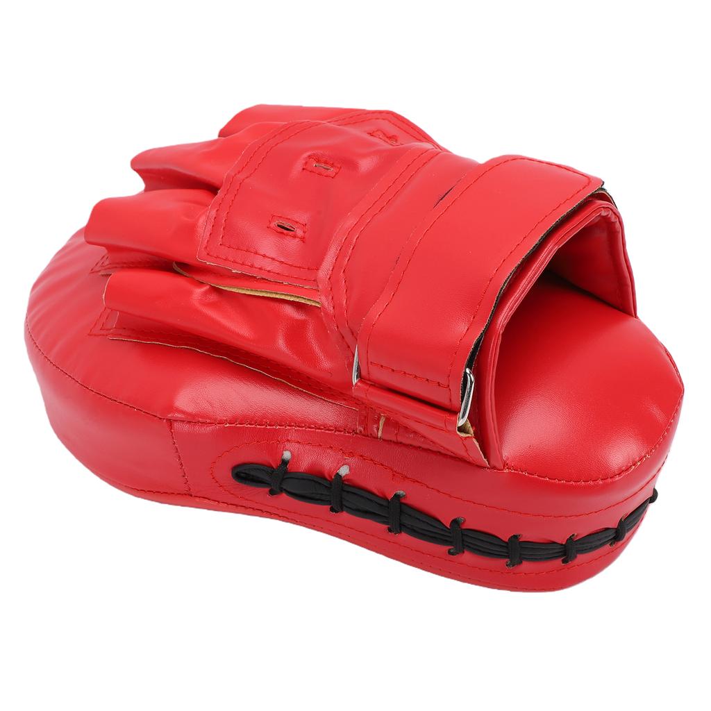 Boxing Curved Punching Mitt PU Leather Boxing Pad with Strap for Taekwondo Training