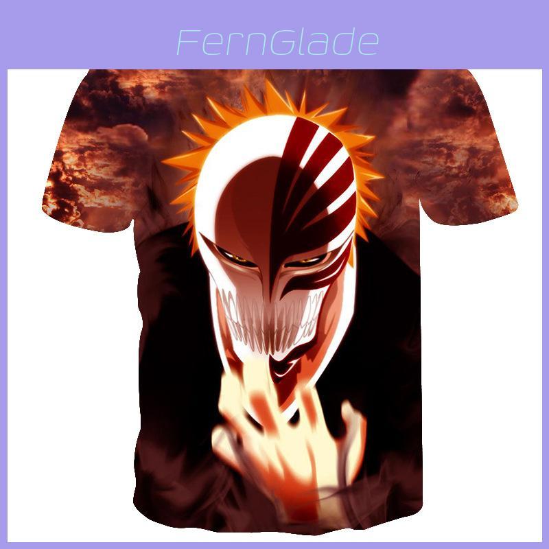 Stylish Womens Mens Anime Bleach 3d Print Casual T-shirt Short Sleeve Tees Tops
