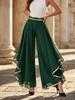 European and American Fashion High-Waisted Layered Chiffon Wide-Leg Pants