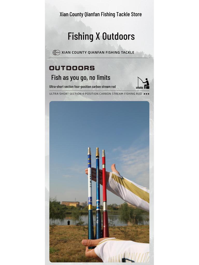 In Stock: Free Shipping - Ultra-Light 28 Tones Carbon Fiber Fishing Rod with Four-Position Adjustment