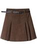 Women's Retro High-Waist Corduroy A-Line Skirt: Age-Reducing, Pleated, Simple, Versatile, Anti-Exposure Design for Autumn