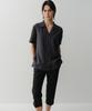 Ia Open Collar Silk Blend Shirt (Navy)