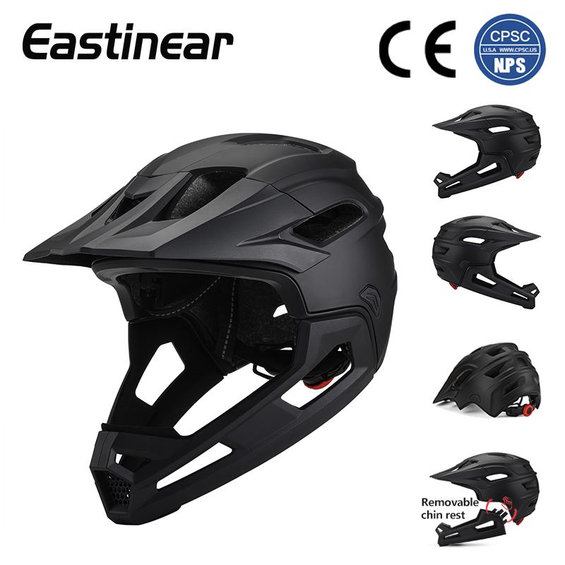 

Eastinear 2023 Adult Bicycle Helmet Full Face Detachable Motorcycle Helmet Lightweight Protective Head Safety One-piece Molding 58-61CM чёрный
