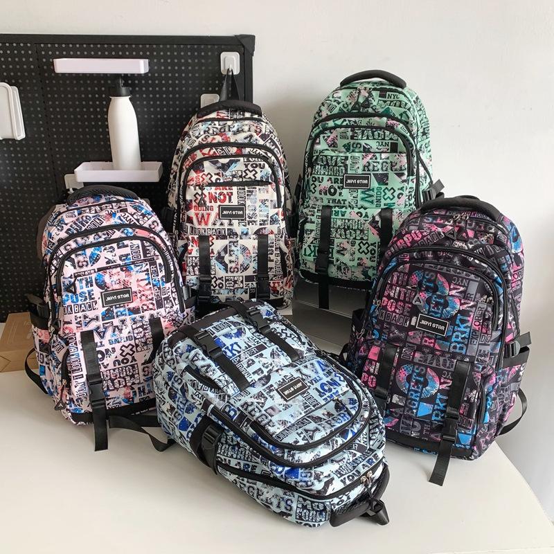 Schoolbag Backpack Women's Fashion Korean Version Harajuku ins Simple Junior High School Student School Bag Lightweight Large Capacity Student