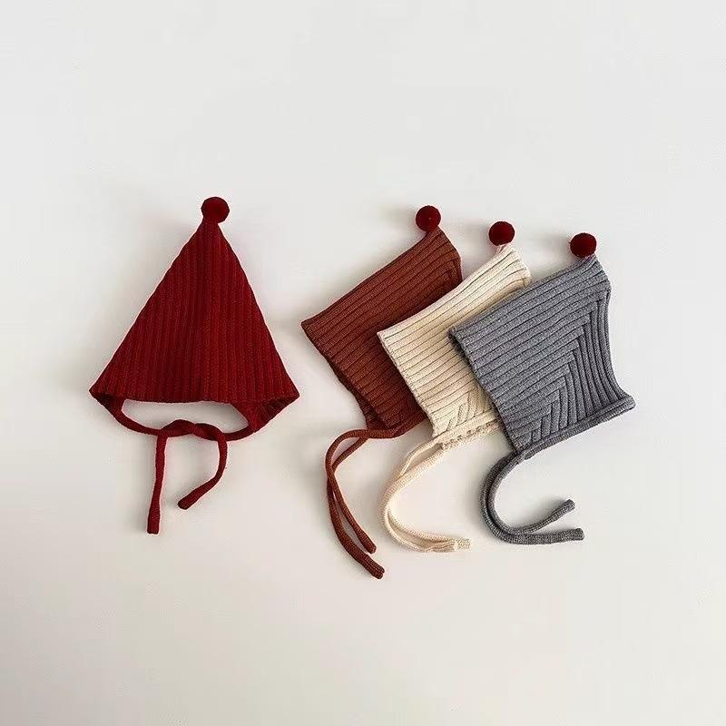 Baby Winter Knit Hat Pointed Top Ear Flap Beanie Warm Windproof Cap for Boys Girls Cute Infant Cold Weather Headwear
