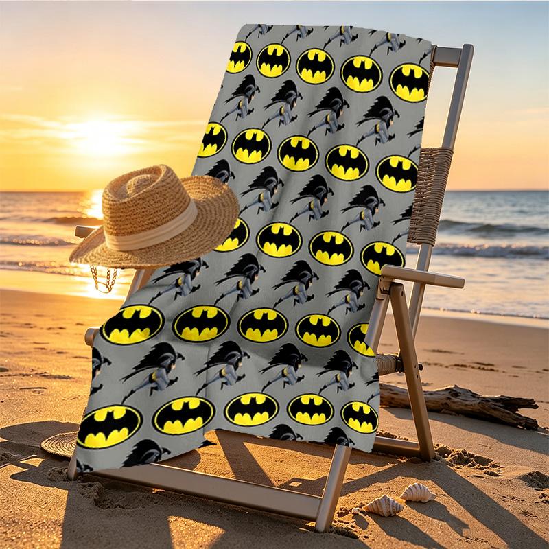 Superheroes Print Beach Towel Design, Soft, Lightweight. for Home Bathroom, Spa, Pool, Yoga, Surfing, Camping, Gift for Family, Friend